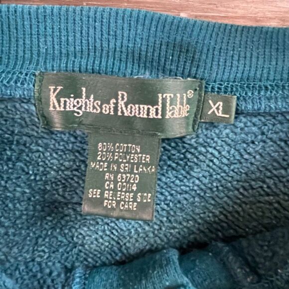 Knights of the Round Table Men’s Teal Henley Sweatshirt Size XL - Picture 7 of 7